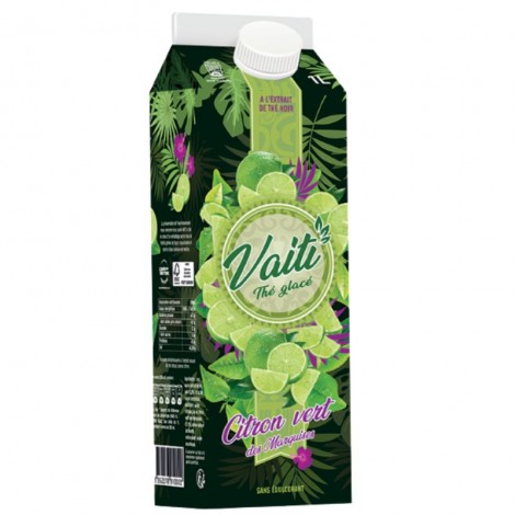 Vaiti Thé glacé saveur Citron Vert des Marquises bouteille 1L